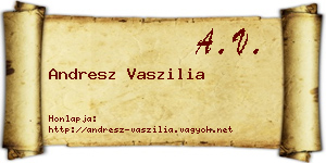 Andresz Vaszilia névjegykártya